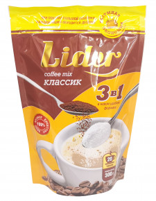Напиток кофейный растворимый 3в1 "Lider" Классик (300 г.)